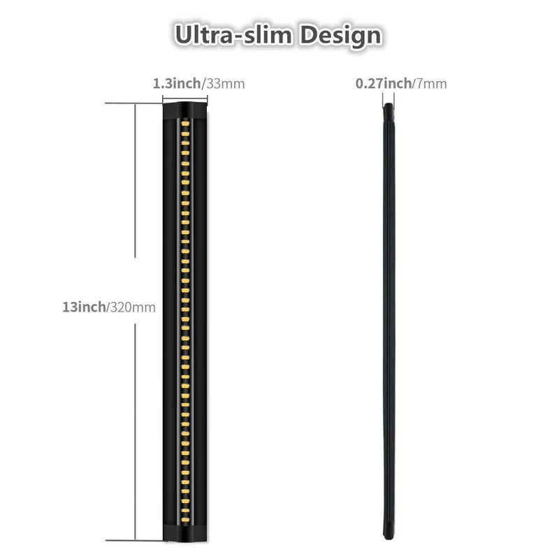 inShareplus 3 Pack 13 inch LED Under Cabinet Lighting, Dimmable, Natural White 4500K, CRI90+, 450Lumens, DC 12V Ultra Thin Under Counter Kitchen Lighting for Kitchen, Shelf, Cupboard, Black - Image 5